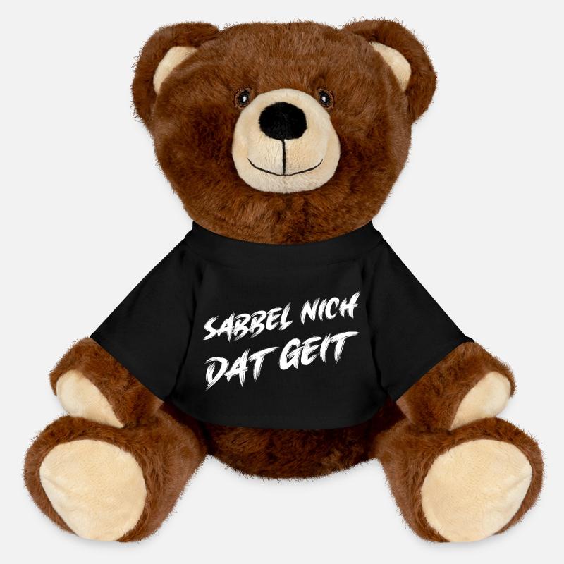 Don't drool, funny dialect design - MiniFeet® RecycelBär® Teddy Bear Brown - black