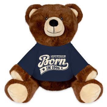 Born in 1996 - Birthday - Limited Edition - MiniFeet® RecycelBär® Teddy Bear Brown - french navy - Front