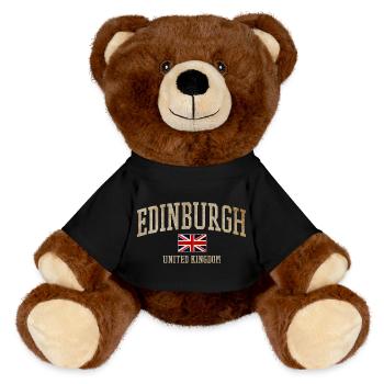 Edinburgh Vintage Union Flag - MiniFeet® RecycelBär® Braun - Schwarz - Vorne