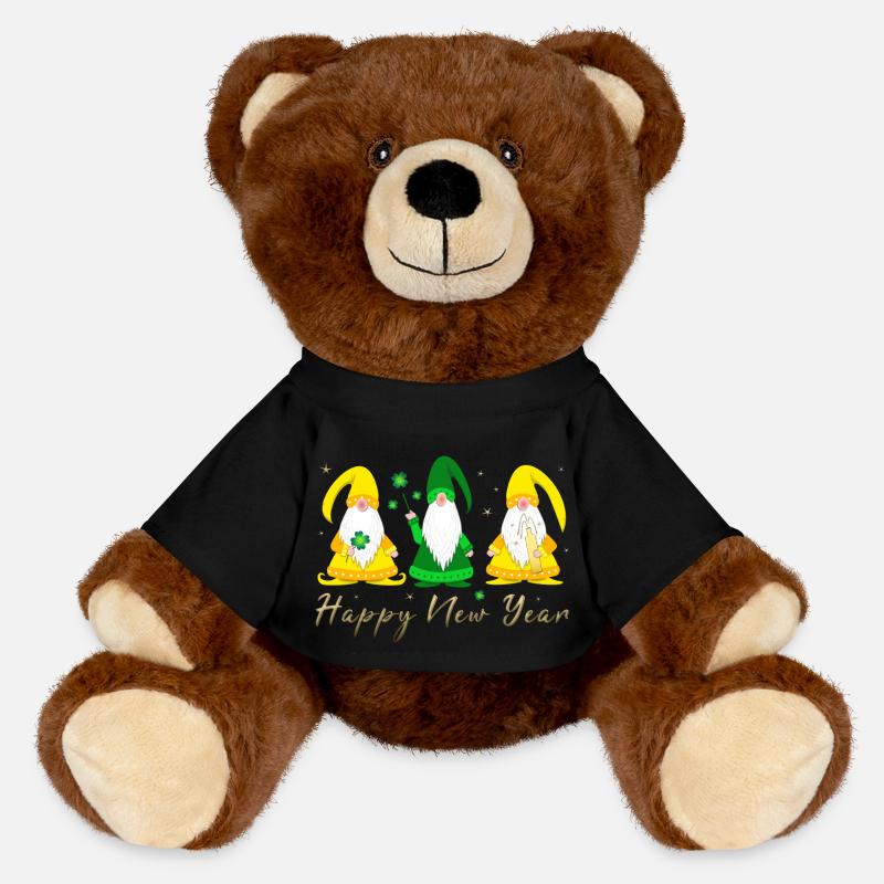 Bonne année gnome imp - Nounours RecycelBär® marron - noir