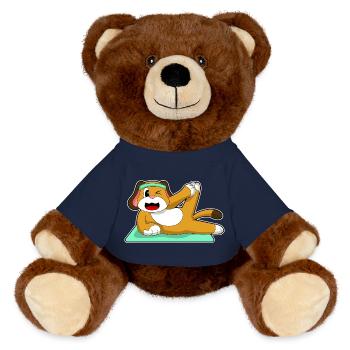 Dog Yoga Fitness Gymnastics - MiniFeet® RecycelBär® Teddy Bear Brown - french navy - Front