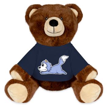 lying wolf - MiniFeet® RecycelBär® Teddy Bear Brown - french navy - Front