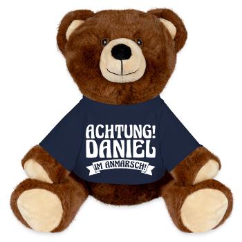 Prénom Daniel - Nounours RecycelBär® marron - bleu marine - Devant