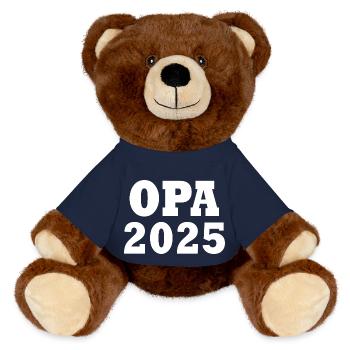 Opa 2025 - MiniFeet® RecycelBär® Braun - French Navy - Vorne