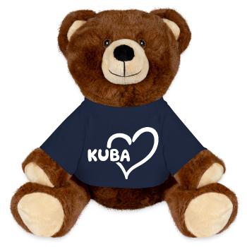 Geschenk für Kuba - MiniFeet® RecycelBär® Braun - French Navy - Vorne