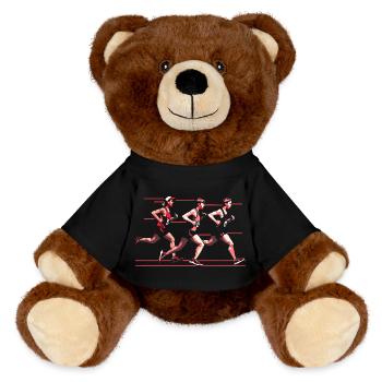 Marathon Runner 90s Look - MiniFeet® RecycelBär® Teddy Bear Brown - black - Front