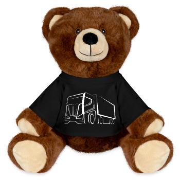 Chauffeur routier passionné - Icône du logo - Nounours RecycelBär® marron - noir - Devant