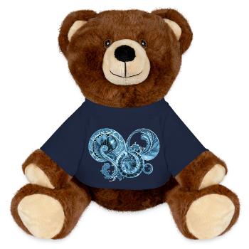 Blue Ornament - MiniFeet® RecycelBär® Teddy Bear Brown - french navy - Front