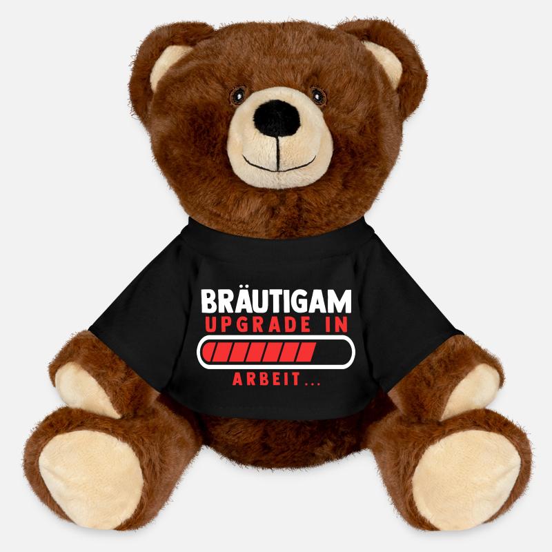 Bräutigam Polterabend Junggesellenabschied - MiniFeet® RecycelBär® Braun - Schwarz