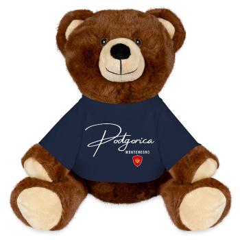 Elegantes Design von Podgorica, amo Podgorica - MiniFeet® RecycelBär® Braun - French Navy - Vorne