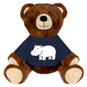 Nilpferd Silhouette Weiß - MiniFeet® RecycelBär® Braun - French Navy - Vorne