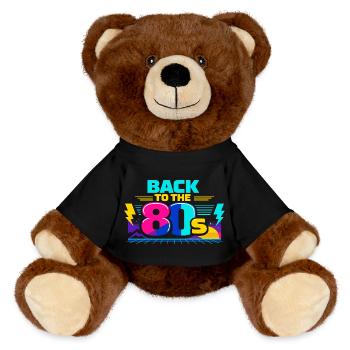 Back to the 80s Neon - MiniFeet® RecycelBär® Teddy Bear Brown - black - Front