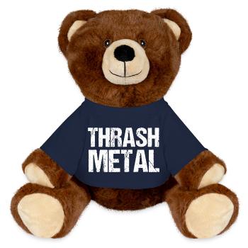 Typographie du thrash metal grunge - Nounours RecycelBär® marron - bleu marine - Devant