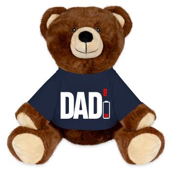Papa Power Squared Batteriesymbol - MiniFeet® RecycelBär® Braun - French Navy - Vorne
