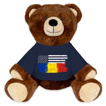 Flag Brush Fusion - MiniFeet® RecycelBär® Teddy Bear Brown - french navy - Front