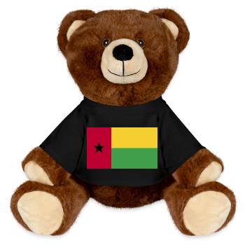 Guinea Bissau National Flag - MiniFeet® RecycelBär® Teddy Bear Brown - black - Front