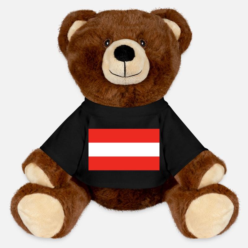 Drapeau national de l’Autriche - Nounours RecycelBär® marron - noir