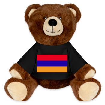 Armenien National Flagge - MiniFeet® RecycelBär® Braun - Schwarz - Vorne