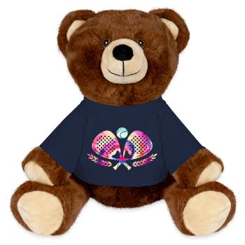 Padel Tennis Tie Dyed - MiniFeet® RecycelBär® Teddy Bear Brown - french navy - Front