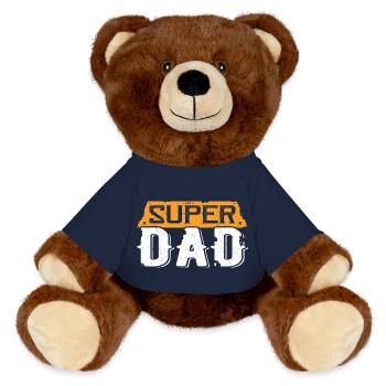 Super Dad Vintage Helden-Typo - MiniFeet® RecycelBär® Braun - French Navy - Vorne