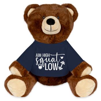 Motivational Fitness Quote Design - MiniFeet® RecycelBär® Teddy Bear Brown - french navy - Front