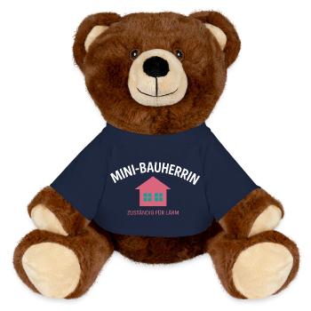 Bauherrin zuständig für Lärm - MiniFeet® RecycelBär® Braun - French Navy - Vorne
