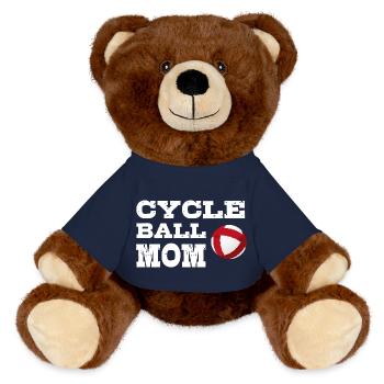 Radball, Radballer, Hallenradsport, Mom, Cycleball - MiniFeet® RecycelBär® Braun - French Navy - Vorne