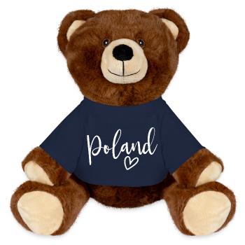 Poland Heart Women's Love Poland - MiniFeet® RecycelBär® Teddy Bear Brown - french navy - Front