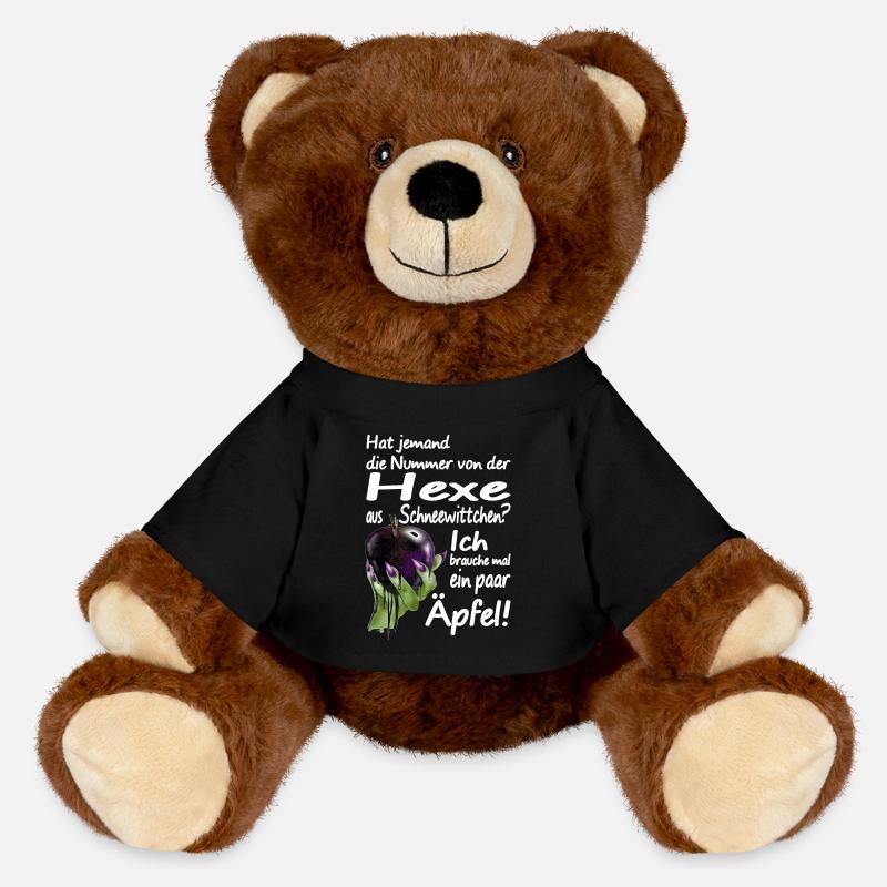 Böse Hexe Apfel Märchen Rache Eifersucht Spruch - MiniFeet® RecycelBär® Braun - Schwarz