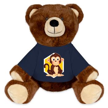 Kleines Äffchen - MiniFeet® RecycelBär® Braun - French Navy - Vorne