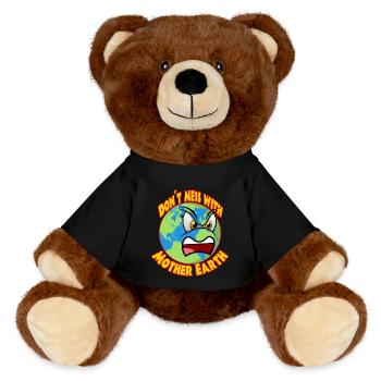 Climate Planet B Climate Protection Greta - MiniFeet® RecycelBär® Teddy Bear Brown - black - Front