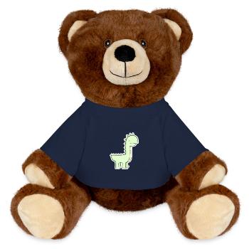 Pastel Green Dino Cartoon - MiniFeet® RecycelBär® Teddy Bear Brown - french navy - Front