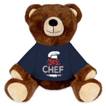 Chefkoch Koch Küchenchef - MiniFeet® RecycelBär® Braun - French Navy - Vorne