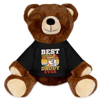 Corgi Papa Fête des Pères Rétro - Nounours RecycelBär® marron - noir - Devant