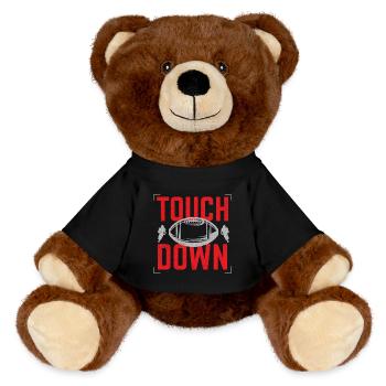 Football Touchdown American Football - MiniFeet® RecycelBär® Braun - Schwarz - Vorne