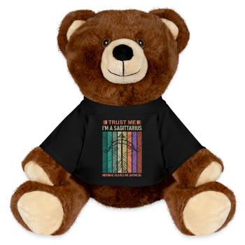 Signe du zodiaque Sagittaire - Nounours RecycelBär® marron - noir - Devant