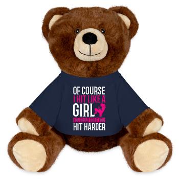 Kickboxing Boxing Kickboxing Thai Boxing - MiniFeet® RecycelBär® Teddy Bear Brown - french navy - Front