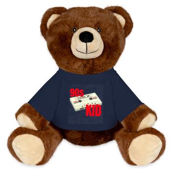 90s Vibe Mixtape Kassette Motto Party 90er - MiniFeet® RecycelBär® Braun - French Navy - Vorne