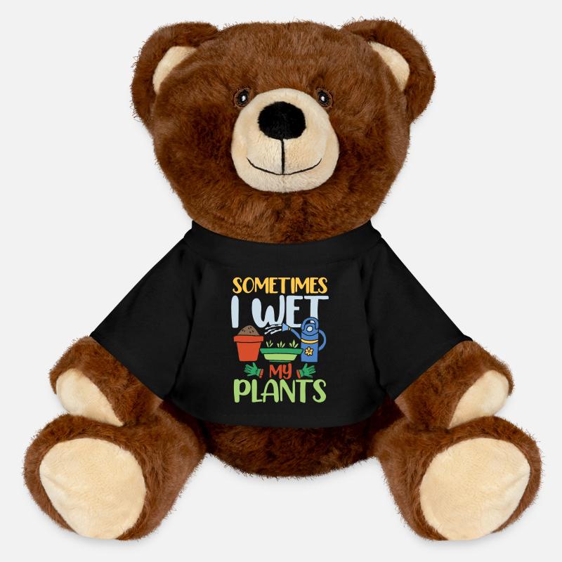 SOMETIMES I WET MY PLANTS - MiniFeet® RecycelBär® Braun - Schwarz