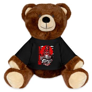 Dark Geisha Japanese Artwork - MiniFeet® RecycelBär® Teddy Bear Brown - black - Front