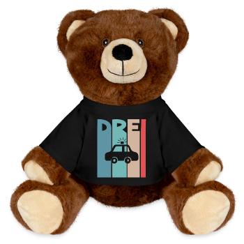 3 Jahre Polizeiauto Polizei - MiniFeet® RecycelBär® Braun - Schwarz - Vorne