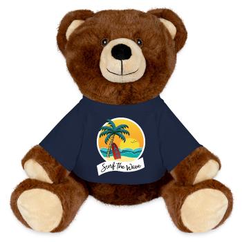 Surf the Wave - MiniFeet® RecycelBär® Braun - French Navy - Vorne