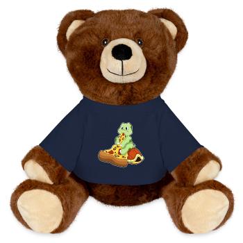 Turtle Pizza - MiniFeet® RecycelBär® Teddy Bear Brown - french navy - Front