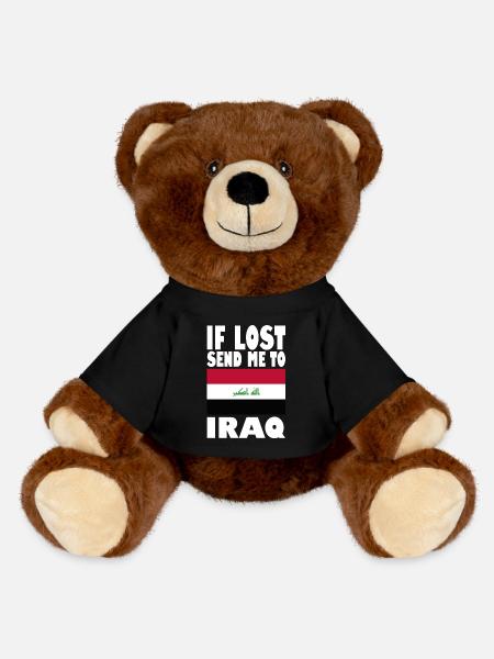 Irak Flagge Spruch - MiniFeet® RecycelBär® Braun - Schwarz