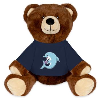 Perle de dauphin - Nounours RecycelBär® marron - bleu marine - Devant