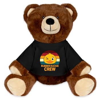 Rubber Duck Rubber Duckie Crew - MiniFeet® RecycelBär® Teddy Bear Brown - black - Front