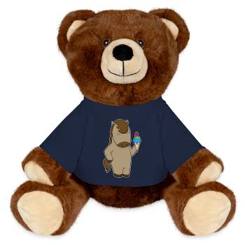 Horse waffle iron - MiniFeet® RecycelBär® Teddy Bear Brown - french navy - Front