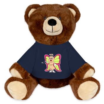 Butterfly Wizard Wand - MiniFeet® RecycelBär® Teddy Bear Brown - french navy - Front