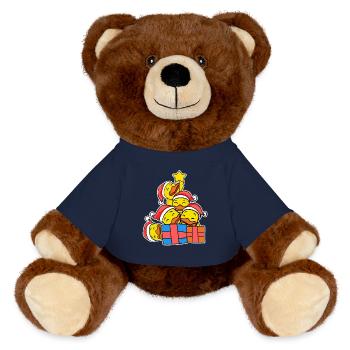 Arbre de Noël Canards canards de Noël - Nounours RecycelBär® marron - bleu marine - Devant