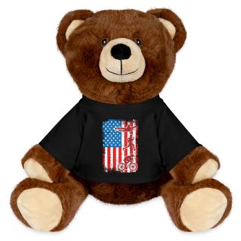 4th of July Triathlon - MiniFeet® RecycelBär® Teddy Bear Brown - black - Front